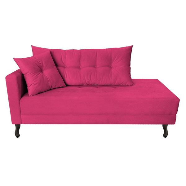 Imagem de Kit Diva Recamier Azura 160cm Lado Direito e 02 Poltronas Classic Suede Pink - Amarena Móveis