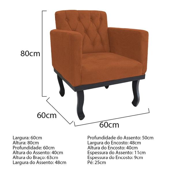 Imagem de Kit Diva Recamier Azura 160cm Lado Direito e 02 Poltronas Classic Suede Terracota - Amarena Móveis