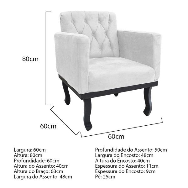 Imagem de Kit Diva Recamier Azura 160cm Lado Esquerdo e 02 Poltronas Classic Suede - Amarena Móveis