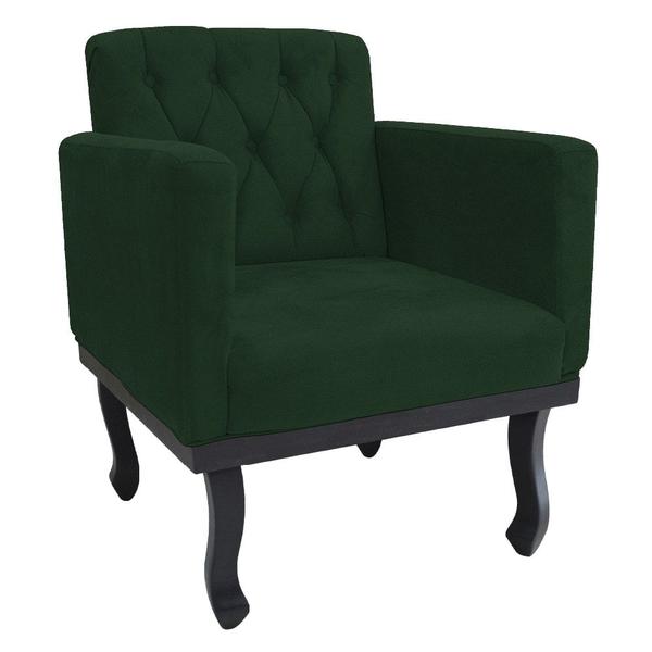 Imagem de Kit Diva Recamier Azura 160cm Lado Esquerdo e 02 Poltronas Classic Suede Verde - Amarena Móveis