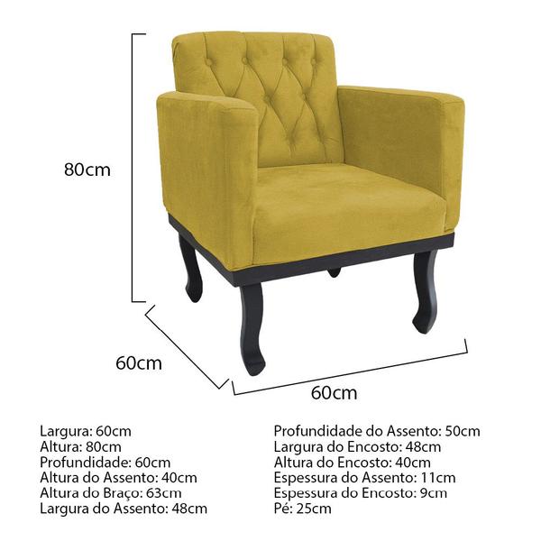 Imagem de Kit Diva Recamier Azura 185cm Lado Esquerdo e 02 Poltronas Classic Suede - Doce Sonho Móveis