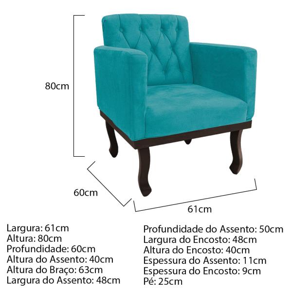 Imagem de Kit Diva Recamier Diana 120cm Lado Direito e 1 Poltrona Classic Suede - Doce Sonho Móveis