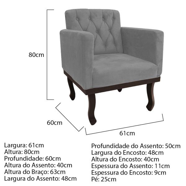 Imagem de Kit Diva Recamier Diana 120cm Lado Esquerdo e 1 Poltrona Classic Suede - Amarena Móveis