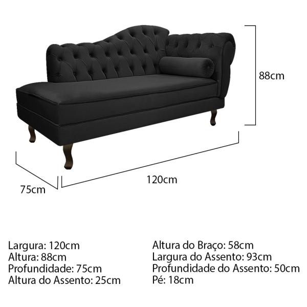 Imagem de Kit Diva Recamier Diana 120cm Lado Esquerdo e 1 Poltrona Classic Suede - Amarena Móveis