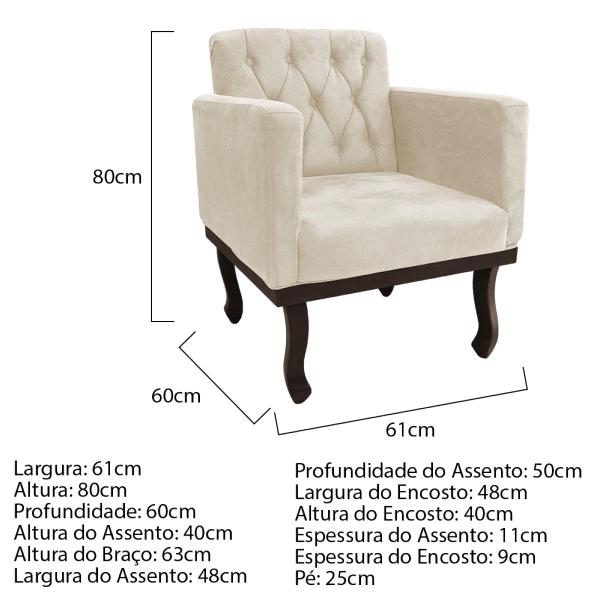 Imagem de Kit Diva Recamier Diana 120cm Lado Esquerdo e 1 Poltrona Classic Suede - Doce Sonho Móveis