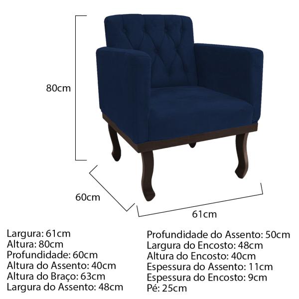 Imagem de Kit Diva Recamier Diana 120cm Lado Esquerdo e 1 Poltrona Classic Suede - Doce Sonho Móveis