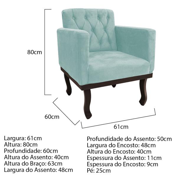 Imagem de Kit Diva Recamier Diana 120cm Lado Esquerdo e 1 Poltrona Classic Suede - Doce Sonho Móveis