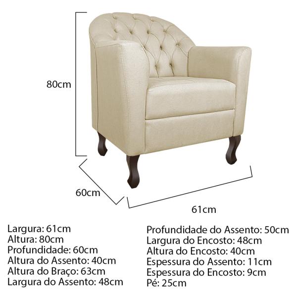 Imagem de Kit Diva Recamier Diana 130cm Lado Direito e 02 Poltronas Julia Linho - Doce Sonho Móveis