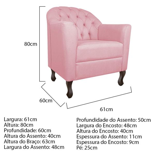 Imagem de Kit Diva Recamier Diana 130cm Lado Direito e 02 Poltronas Julia Suede - Doce Sonho Móveis