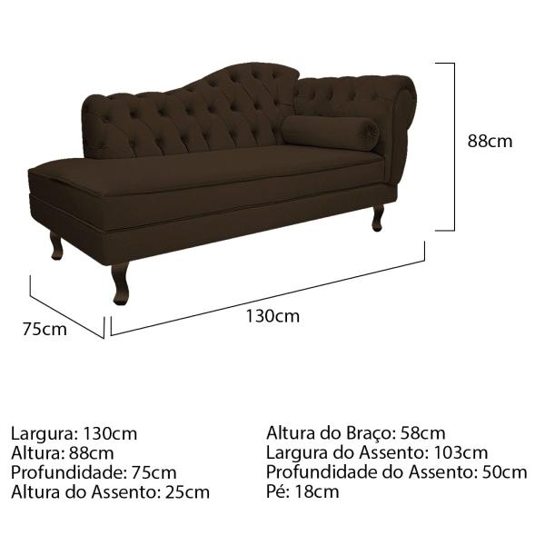 Imagem de Kit Diva Recamier Diana 130cm Lado Esquerdo e 01 Poltrona Classic Corano - Amarena Móveis