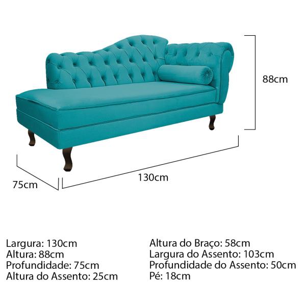 Imagem de Kit Diva Recamier Diana 130cm Lado Esquerdo e 01 Poltrona Classic Suede - Amarena Móveis