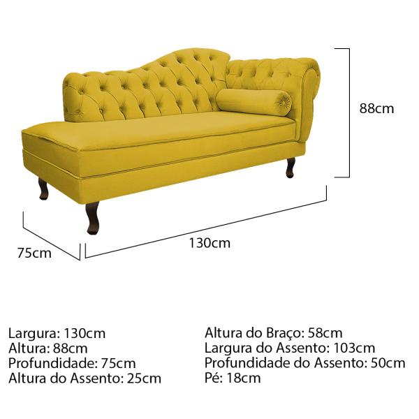 Imagem de Kit Diva Recamier Diana 130cm Lado Esquerdo e 02 Poltronas Classic Suede - ADJ Decor