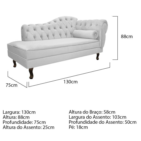 Imagem de Kit Diva Recamier Diana 130cm Lado Esquerdo e 02 Poltronas Classic Suede - Amarena Móveis