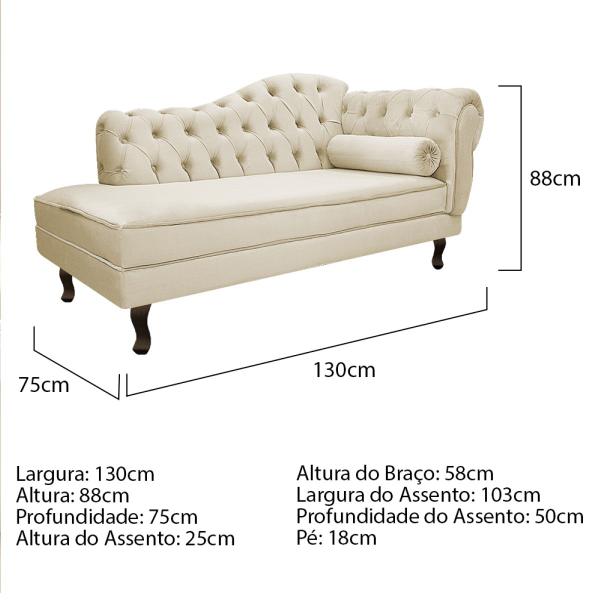 Imagem de Kit Diva Recamier Diana 130cm Lado Esquerdo e 02 Poltronas Julia Suede - Amarena Móveis