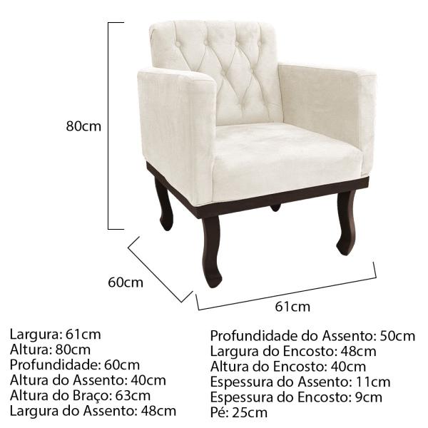 Imagem de Kit Diva Recamier Diana 140cm Lado Direito e 02 Poltronas Classic Corano - Amarena Móveis