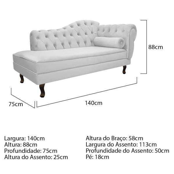 Imagem de Kit Diva Recamier Diana 140cm Lado Esquerdo e 01 Poltrona Classic Suede - Amarena Móveis