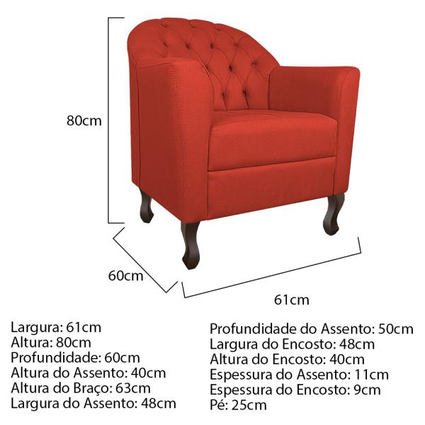 Imagem de Kit Diva Recamier Diana 140cm Lado Esquerdo e 02 Poltronas Julia Corano - ADJ Decor