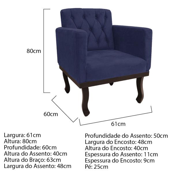 Imagem de Kit Diva Recamier Diana 160cm Lado Esquerdo e 02 Poltronas Classic Corano - Amarena Móveis