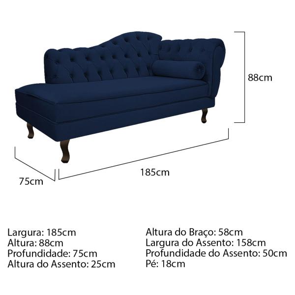 Imagem de Kit Diva Recamier Diana 185cm Lado Esquerdo e 01 Poltrona Classic Suede - Amarena Móveis