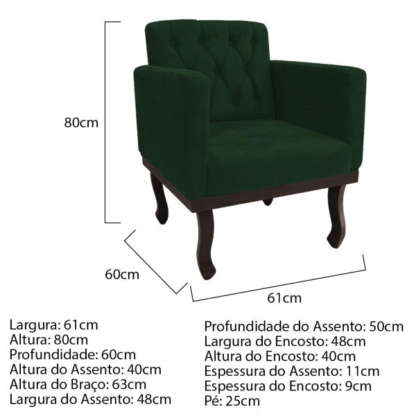 Imagem de Kit Diva Recamier Diana 185cm Lado Esquerdo e 02 Poltronas Classic Suede - Doce Sonho Móveis