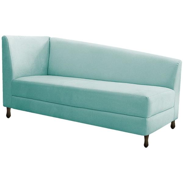 Imagem de Kit Diva Recamier Heitor 140cm Lado Direito e 02 Poltronas Luiza Suede Azul Tiffany - Amarena Móveis