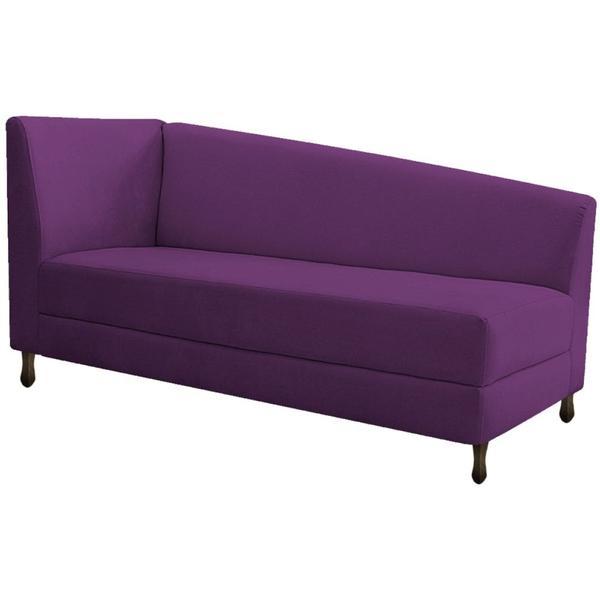 Imagem de Kit Diva Recamier Heitor 140cm Lado Direito e 02 Poltronas Luiza Suede Roxo - Amarena Móveis