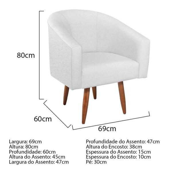 Imagem de Kit Diva Recamier Heitor 140cm Lado Esquerdo e 02 Poltronas Luiza Suede - Doce Sonho Móveis