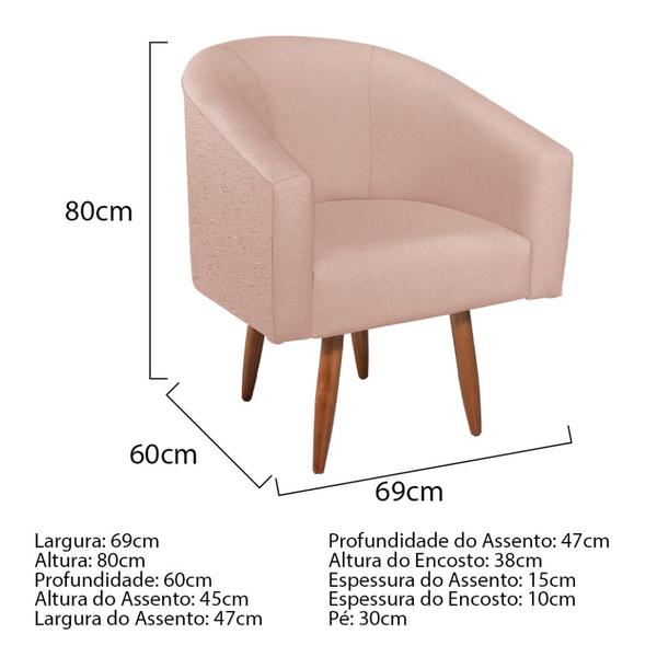 Imagem de Kit Diva Recamier Heitor 160cm Lado Direito e 02 Poltronas Luiza Suede - Doce Sonho Móveis