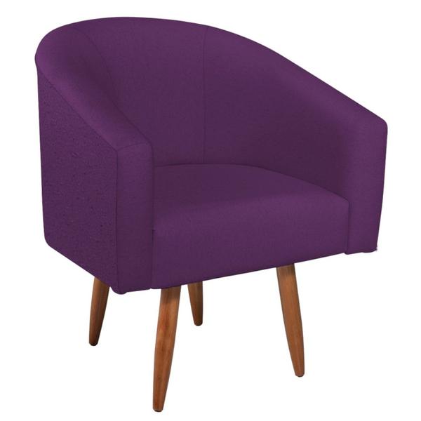 Imagem de Kit Diva Recamier Heitor 160cm Lado Direito e 02 Poltronas Luiza Suede Roxo - Amarena Móveis