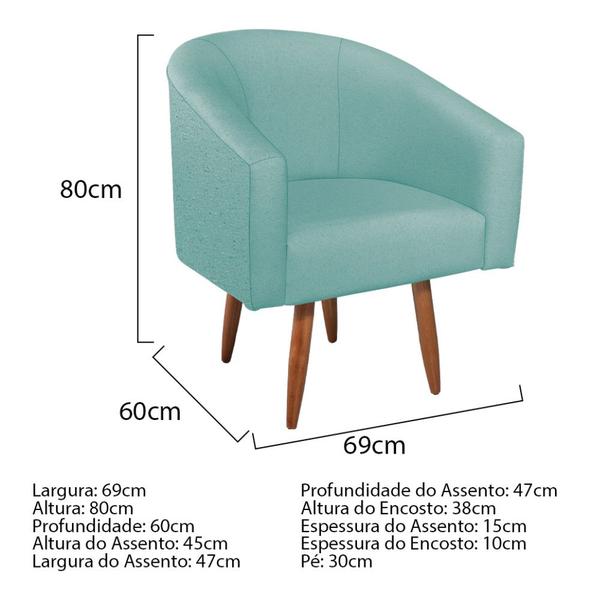 Imagem de Kit Diva Recamier Heitor 160cm Lado Esquerdo e 02 Poltronas Luiza Suede - Amarena Móveis