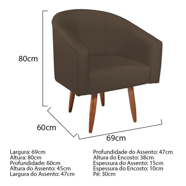 Imagem de Kit Diva Recamier Heitor 160cm Lado Esquerdo e 02 Poltronas Luiza Suede - Amarena Móveis