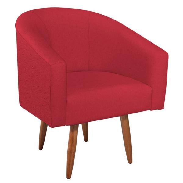 Imagem de Kit Diva Recamier Heitor 185cm Lado Direito e 02 Poltronas Luiza Suede Vermelho - Amarena Móveis