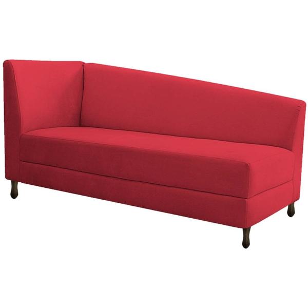 Imagem de Kit Diva Recamier Heitor 185cm Lado Direito e 02 Poltronas Luiza Suede Vermelho - Amarena Móveis