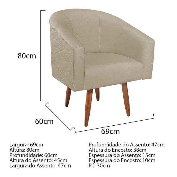 Imagem de Kit Diva Recamier Heitor 185cm Lado Esquerdo e 02 Poltronas Luiza Suede - Doce Sonho Móveis