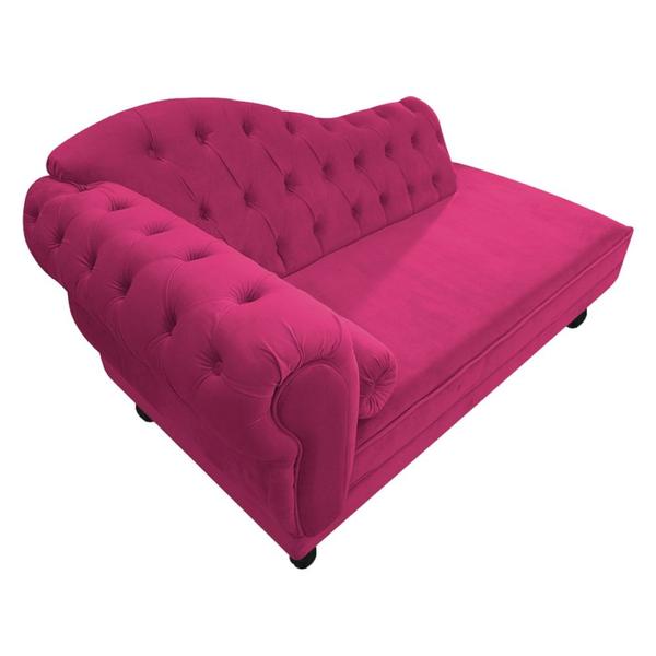 Imagem de Kit Diva Recamier Juliana 120cm Lado Direito e 1 Poltrona Classic Suede Pink - Amarena Móveis