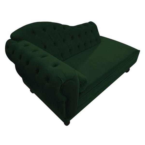 Imagem de Kit Diva Recamier Juliana 120cm Lado Direito e 1 Poltrona Classic Suede Verde - Amarena Móveis