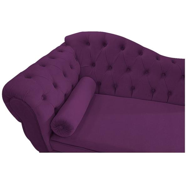 Imagem de Kit Diva Recamier Juliana 120cm Lado Direito e 2 Poltronas Classic Suede Roxo - Amarena Móveis