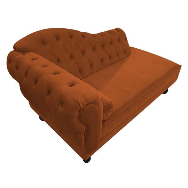 Imagem de Kit Diva Recamier Juliana 120cm Lado Direito e 2 Poltronas Classic Suede Terracota - Amarena Móveis