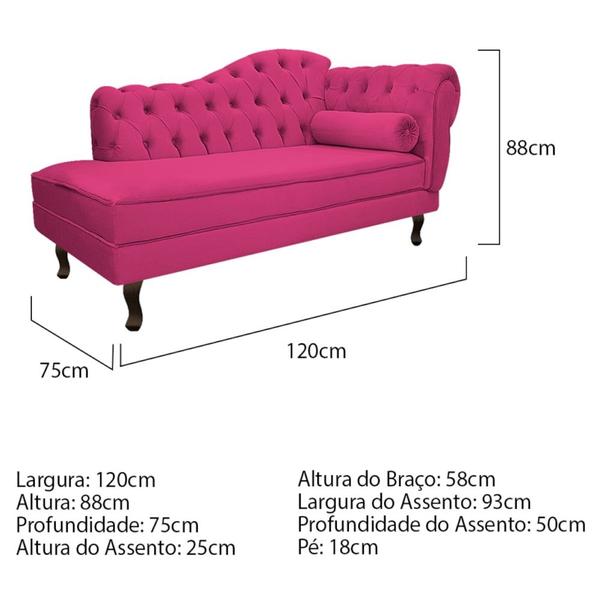 Imagem de Kit Diva Recamier Juliana 120cm Lado Esquerdo e 1 Poltrona Classic Suede Pink - Amarena Móveis