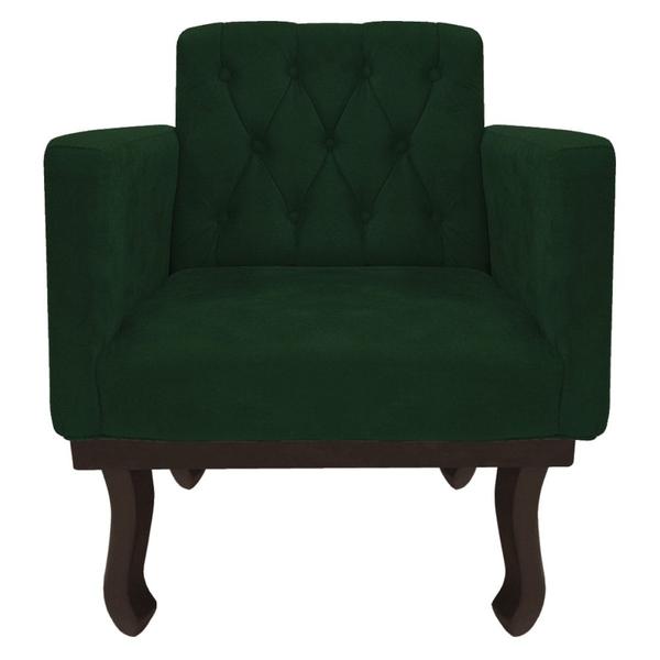 Imagem de Kit Diva Recamier Juliana 130cm Lado Direito e 02 Poltronas Classic Suede Verde - Amarena Móveis