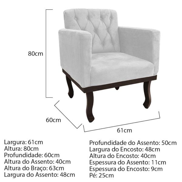 Imagem de Kit Diva Recamier Juliana 130cm Lado Esquerdo e 01 Poltrona Classic Suede Branco - Amarena Móveis