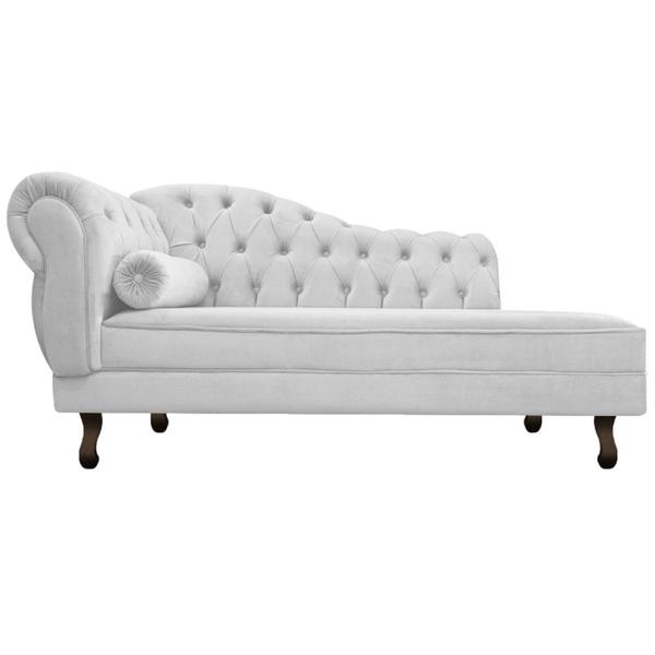 Imagem de Kit Diva Recamier Juliana 140cm Lado Direito e 02 Poltronas Classic Suede Branco - Amarena Móveis