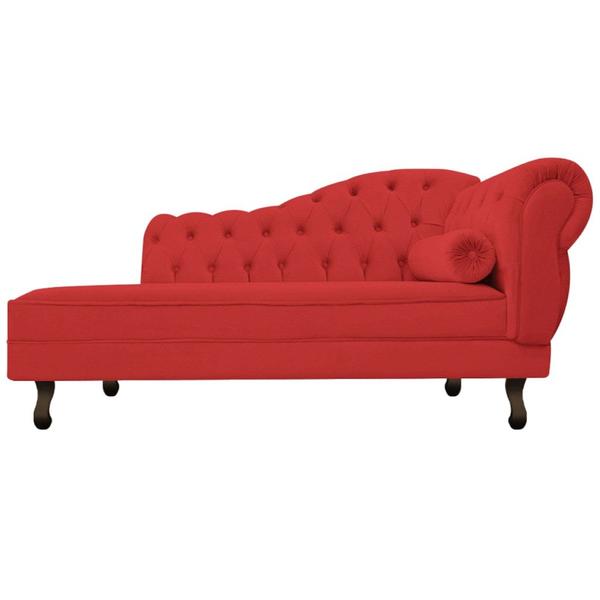 Imagem de Kit Diva Recamier Juliana140cm Lado Esquerdo e 02 Poltronas Classic Corano Vermelho - Amarena Móveis