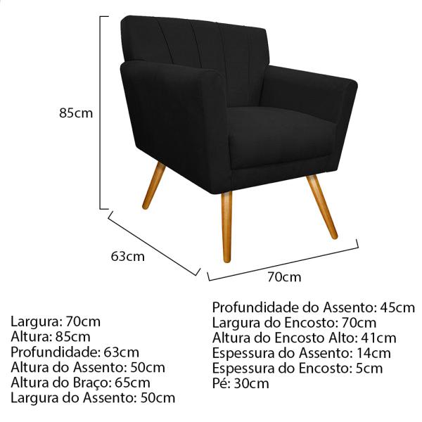 Imagem de Kit Diva Recamier Vanessa 140cm Lado Esquerdo e 01 Poltrona Laura Suede