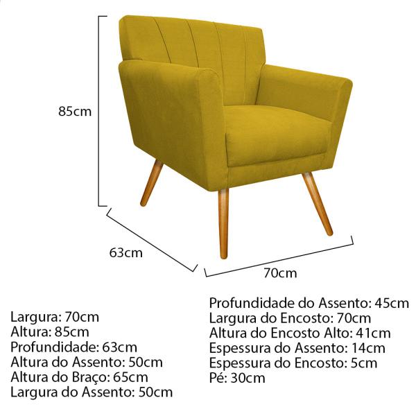 Imagem de Kit Diva Recamier Vanessa 140cm Lado Esquerdo e 02 Poltronas Laura Suede - ADJ Decor