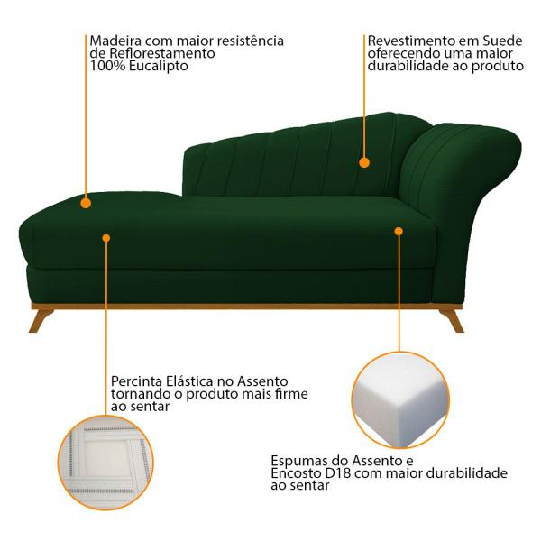 Imagem de Kit Diva Recamier Vanessa 140cm Lado Esquerdo e 02 Poltronas Laura Suede - ADJ Decor