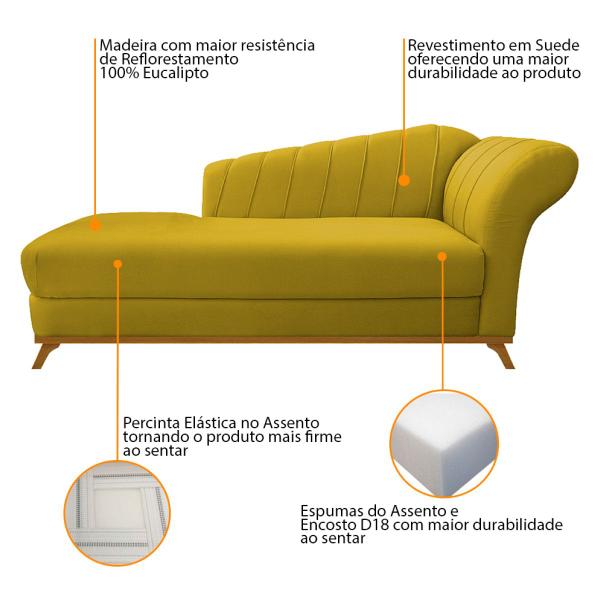 Imagem de Kit Diva Recamier Vanessa 160cm Lado Esquerdo e 02 Poltronas Laura Suede - ADJ Decor