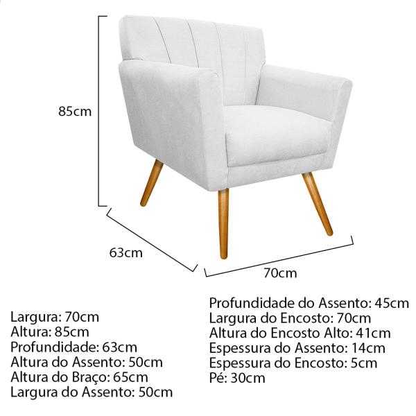 Imagem de Kit Diva Recamier Vanessa 160cm Lado Esquerdo e 02 Poltronas Laura Suede - ADJ Decor