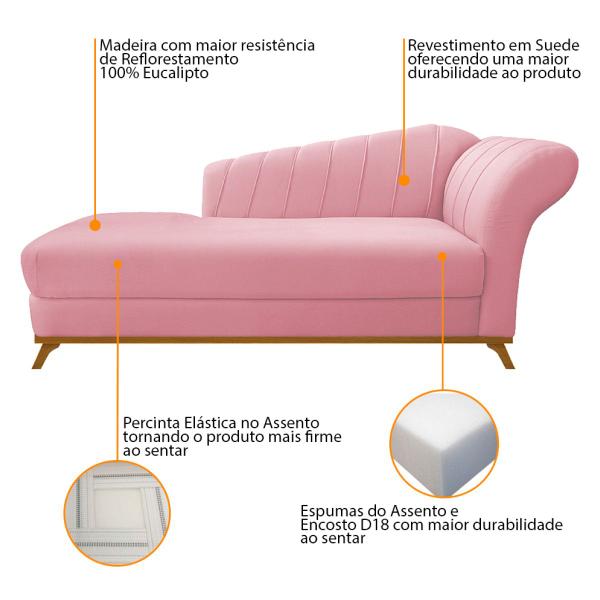 Imagem de Kit Diva Recamier Vanessa 160cm Lado Esquerdo e 02 Poltronas Laura Suede - ADJ Decor