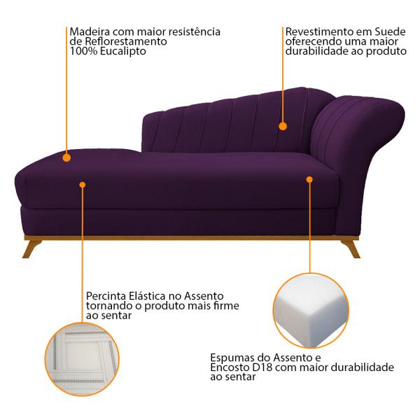 Imagem de Kit Diva Recamier Vanessa 160cm Lado Esquerdo e 02 Poltronas Laura Suede - ADJ Decor